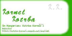 kornel kotrba business card